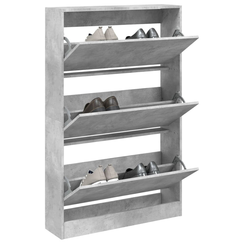 Afbeelding laden in galerijviewer, VidaXL Schoenenkast 80x21x125,5 cm bewerkt hout betongrijs

