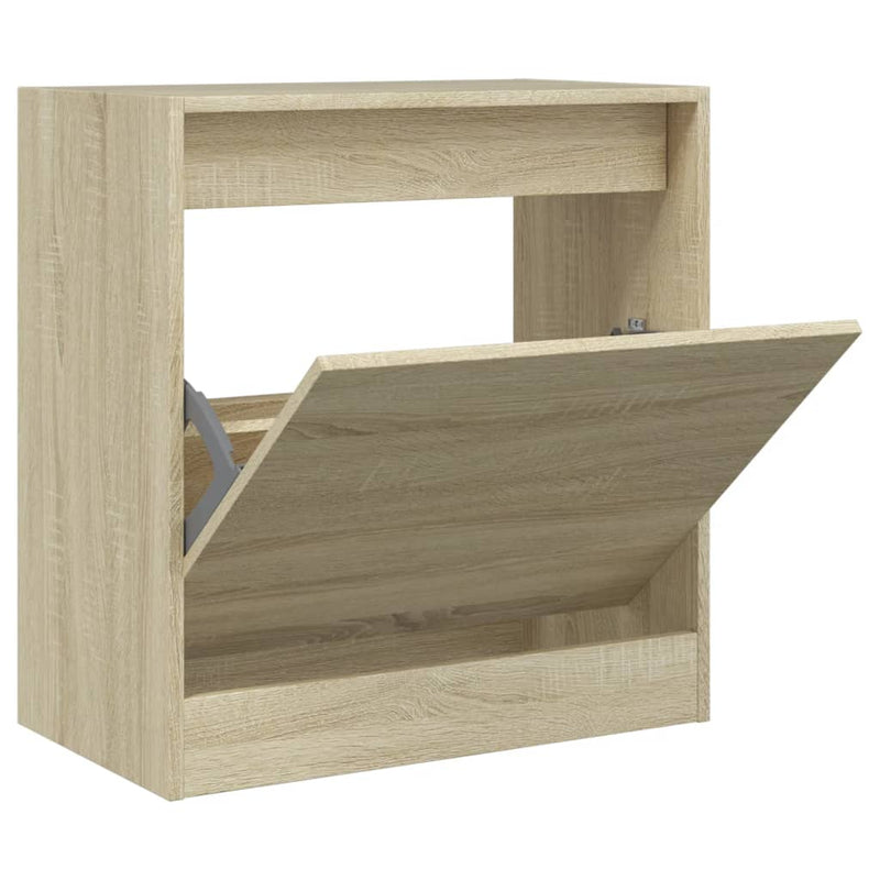 Afbeelding laden in galerijviewer, Vidaxl schoenenkast 60x34x63,5 cm bewerkt hout sonoma eikenkleurig
