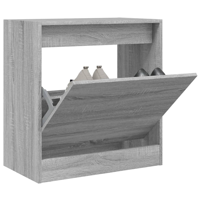 Afbeelding laden in galerijviewer, Vidaxl schoenenkast 60x34x63,5 cm bewerkt hout grijs sonoma eikenkleur
