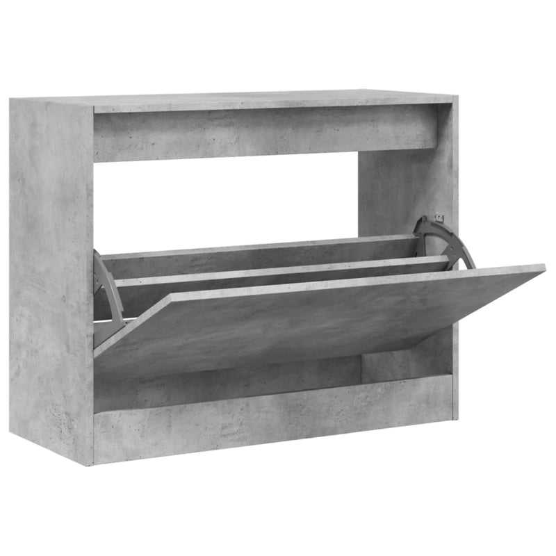 Afbeelding laden in galerijviewer, Vidaxl schoenenkast 80x34x63 cm bewerkt hout betongrijs
