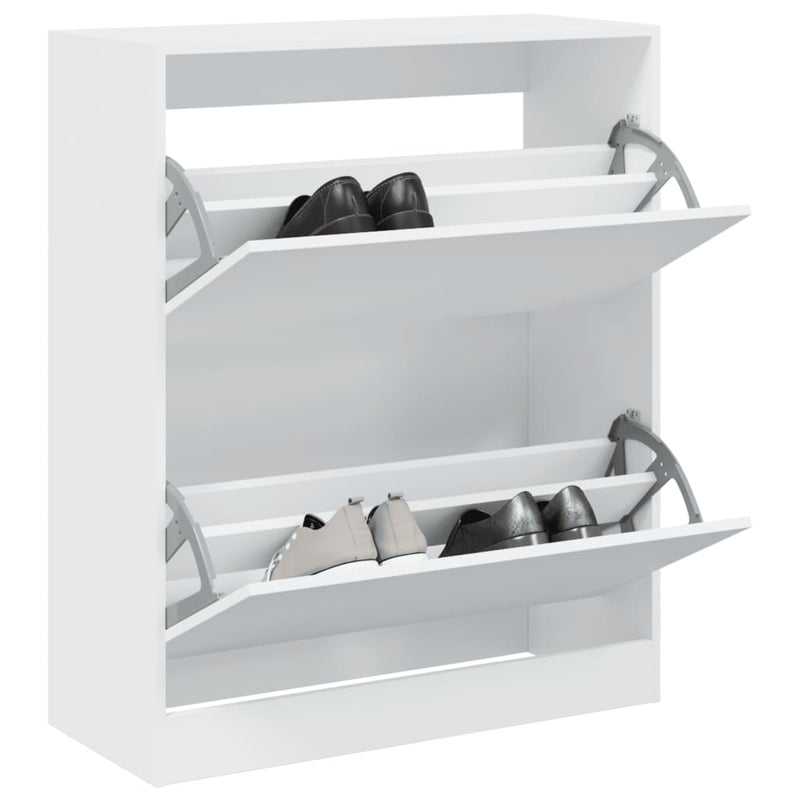 Afbeelding laden in galerijviewer, Vidaxl schoenenkast 80x34x96,5 cm bewerkt hout wit
