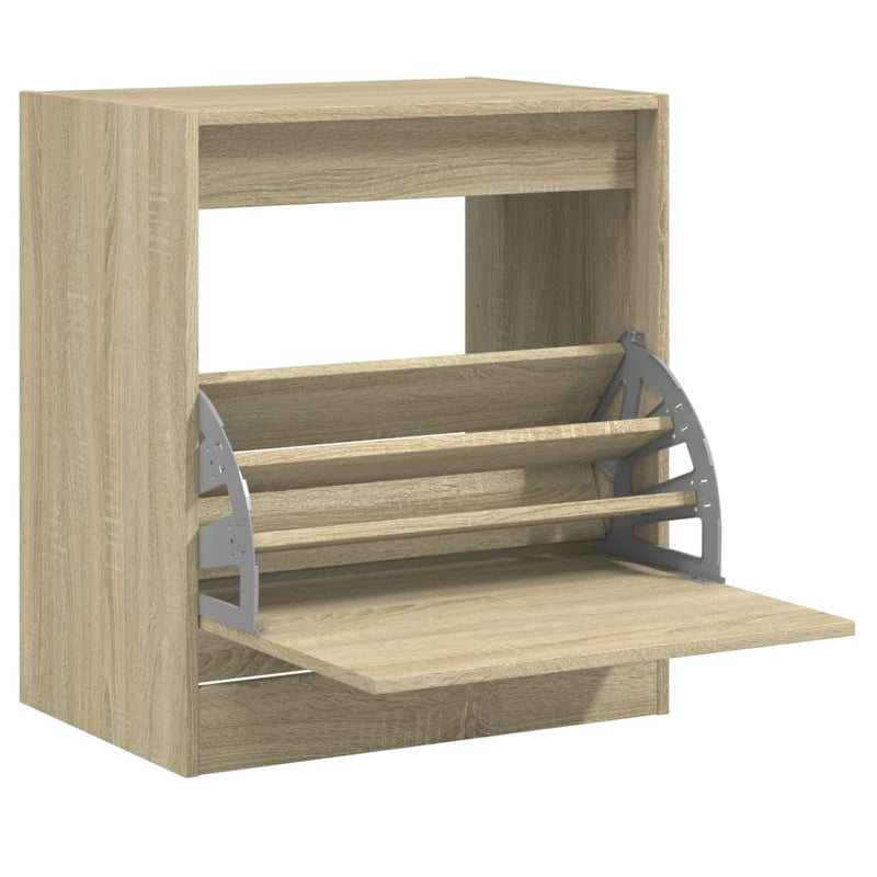 Afbeelding laden in galerijviewer, Vidaxl schoenenkast 60x42x69 cm bewerkt hout sonoma eikenkleurig

