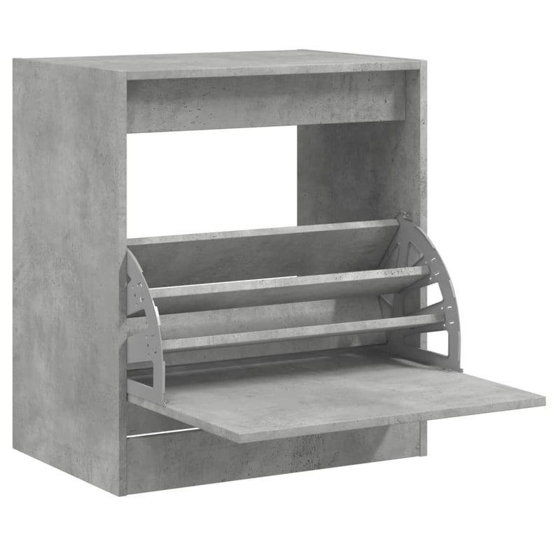 Afbeelding laden in galerijviewer, Vidaxl schoenenkast 60x42x69 cm bewerkt hout betongrijs
