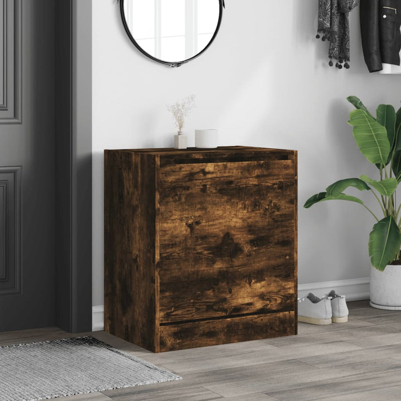 Afbeelding laden in galerijviewer, Vidaxl schoenenkast 60x42x69 cm bewerkt hout gerookt eikenkleurig
