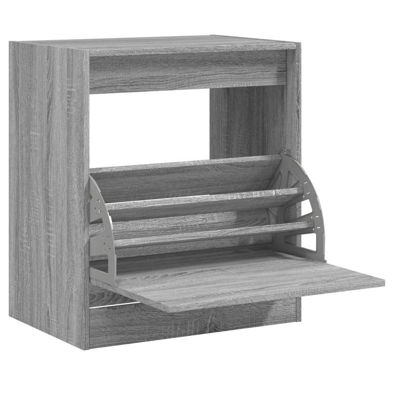 Afbeelding laden in galerijviewer, Vidaxl schoenenkast 60x42x69 cm bewerkt hout grijs sonoma eikenkleurig
