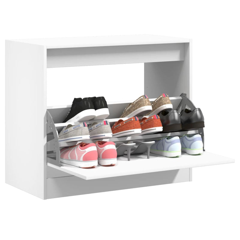 Afbeelding laden in galerijviewer, Vidaxl schoenenkast 80x42x69 cm bewerkt hout wit
