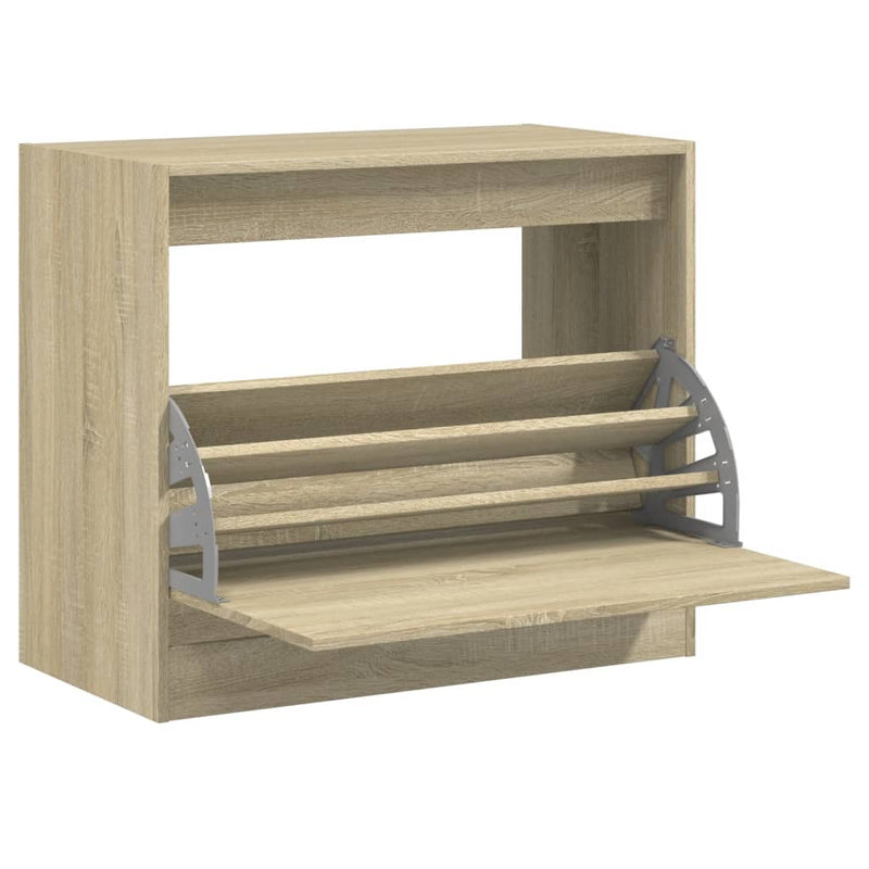 Afbeelding laden in galerijviewer, Vidaxl schoenenkast 80x42x69 cm bewerkt hout sonoma eikenkleurig
