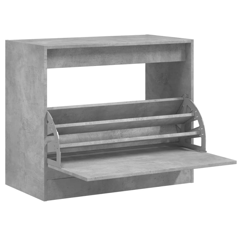 Afbeelding laden in galerijviewer, Vidaxl schoenenkast 80x42x69 cm bewerkt hout betongrijs
