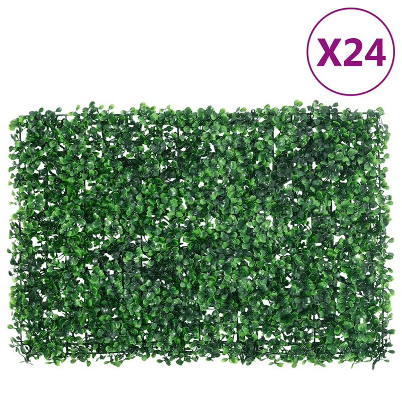 Afbeelding laden in galerijviewer, Vidaxl hek met kunstheester 24 st 40x60 cm groen
