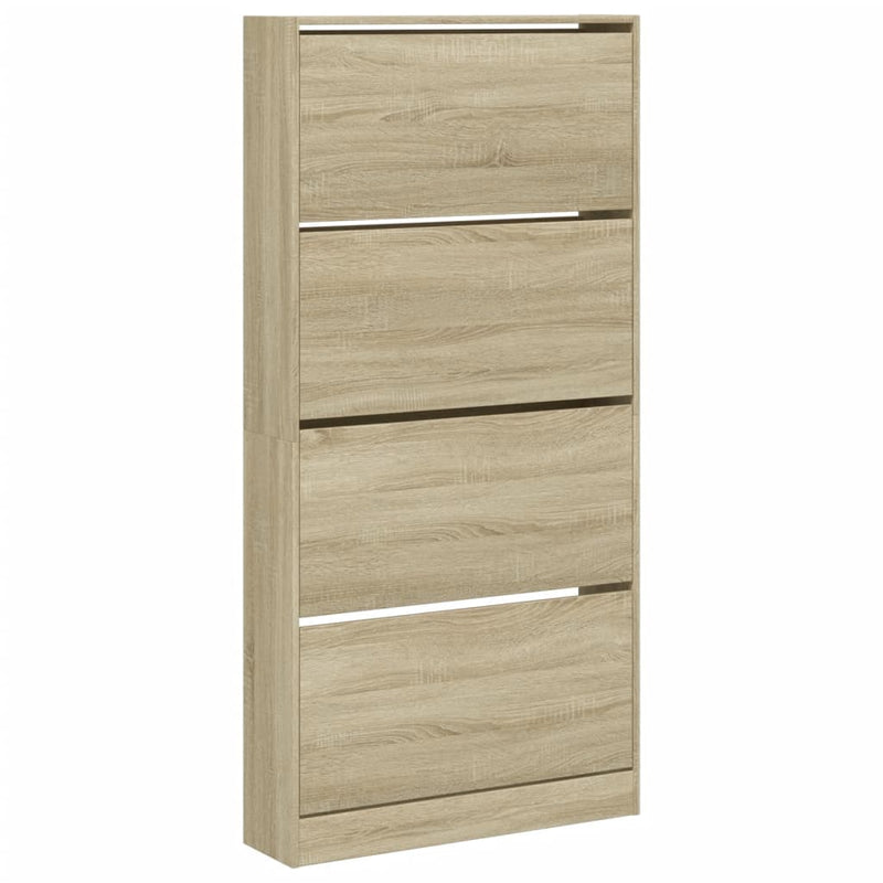 Afbeelding laden in galerijviewer, VidaXL Schoenenkast met 4 klaplades 80x21x163,5 cm sonoma eikenkleurig
