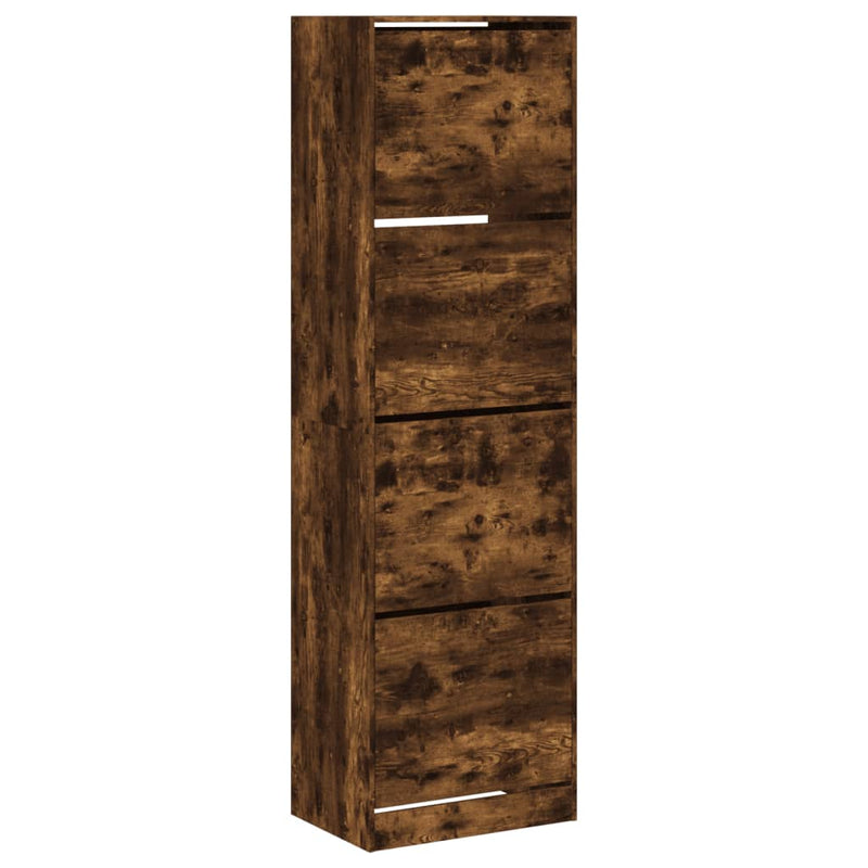 Afbeelding laden in galerijviewer, VidaXL Schoenenkast met 4 klaplades 60x42x204 cm gerookt eikenkleurig
