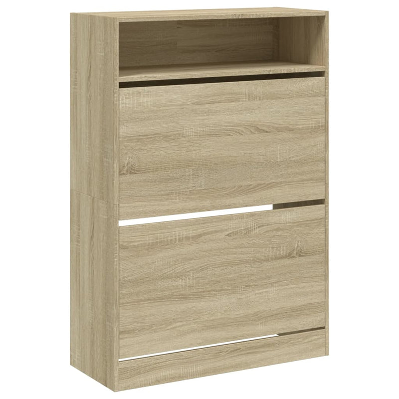 Afbeelding laden in galerijviewer, VidaXL Schoenenkast met 2 klaplades 80x34x116 cm sonoma eikenkleurig
