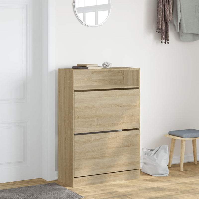 Afbeelding laden in galerijviewer, VidaXL Schoenenkast met 2 klaplades 80x34x116 cm sonoma eikenkleurig
