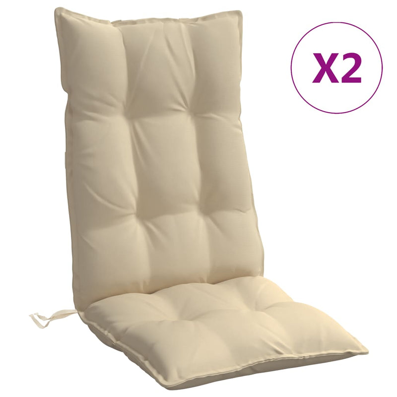 Afbeelding laden in galerijviewer, Vidaxl stoelkussens 2 st hoge rug oxford stof beige
