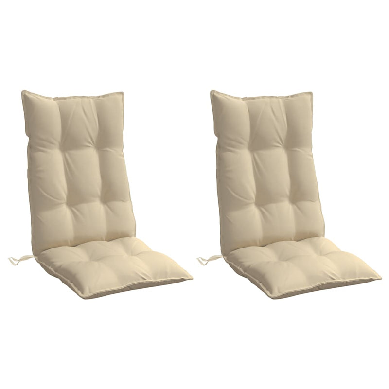 Afbeelding laden in galerijviewer, Vidaxl stoelkussens 2 st hoge rug oxford stof beige
