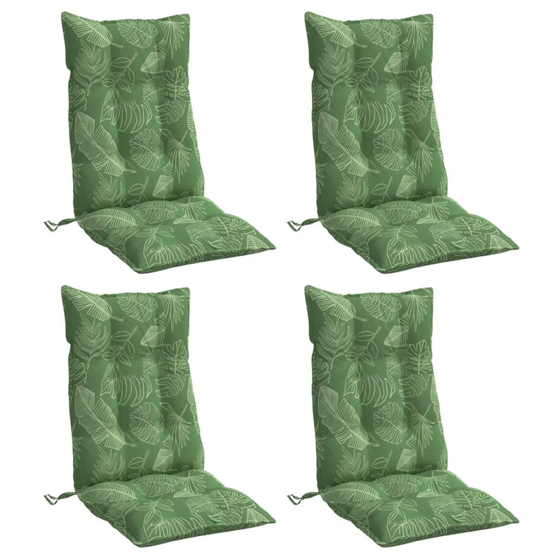Afbeelding laden in galerijviewer, Vidaxl stoelkussens 4 st hoge rug bladpatroon oxford stof
