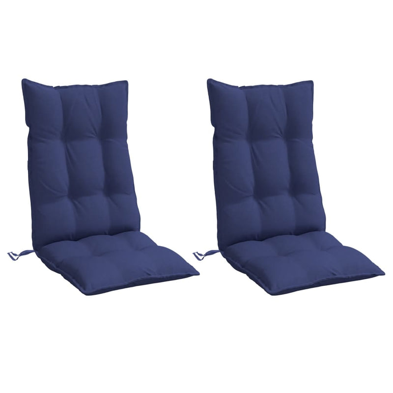 Afbeelding laden in galerijviewer, Vidaxl stoelkussens 2 st hoge rug oxford stof marineblauw
