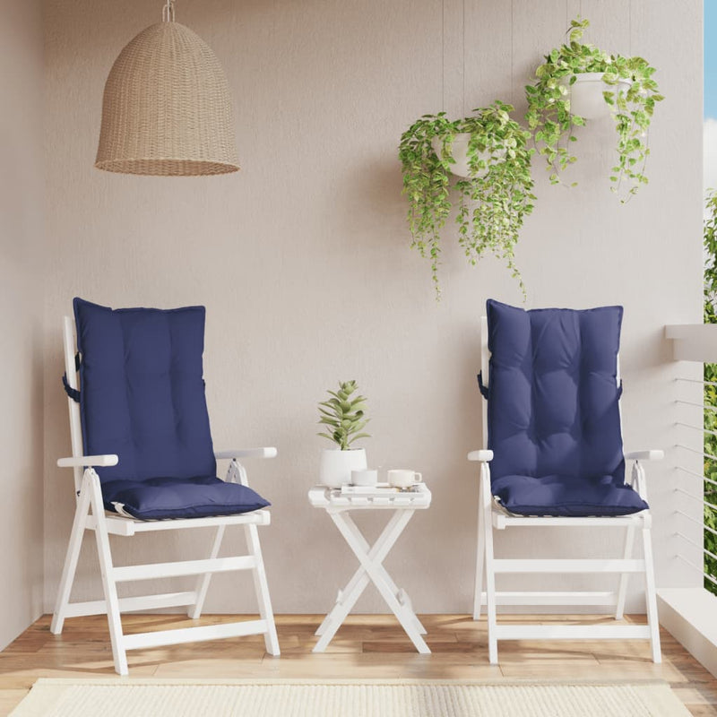 Afbeelding laden in galerijviewer, Vidaxl stoelkussens 2 st hoge rug oxford stof marineblauw
