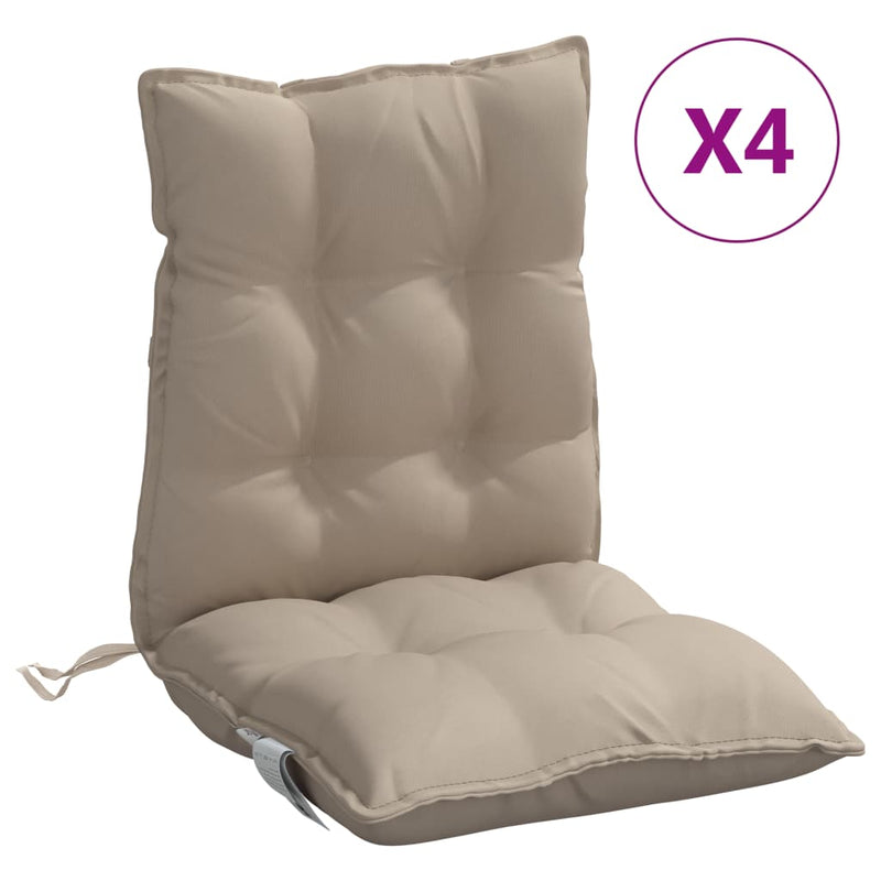 Afbeelding laden in galerijviewer, Vidaxl stoelkussens 4 st lage rug oxford stof taupe
