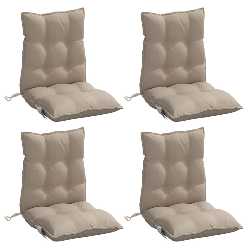 Afbeelding laden in galerijviewer, Vidaxl stoelkussens 4 st lage rug oxford stof taupe
