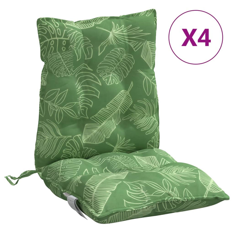 Afbeelding laden in galerijviewer, Vidaxl stoelkussens 2 st lage rug bladpatroon oxford stof
