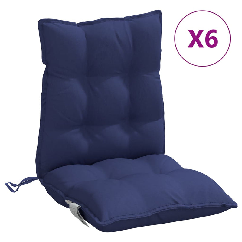 Afbeelding laden in galerijviewer, Vidaxl stoelkussens 6 st lage rug oxford stof marineblauw
