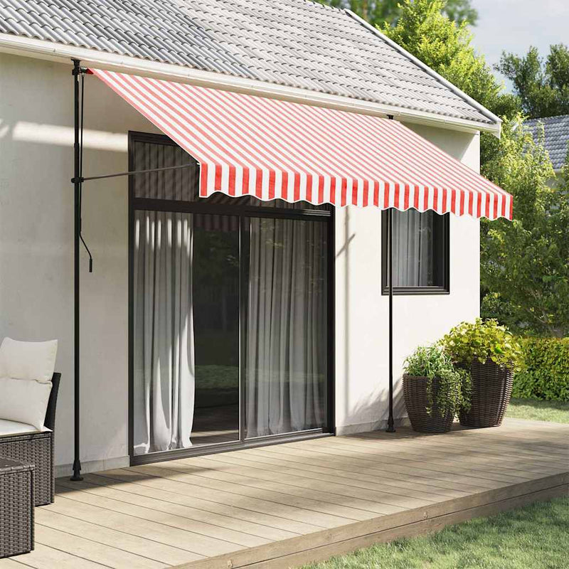Afbeelding laden in galerijviewer, Vidaxl vervangingsdoek voor luifel 3x2,5 m polyester rood en wit
