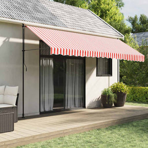 Vidaxl vervangingsdoek voor luifel 450x300 cm polyester rood en wit