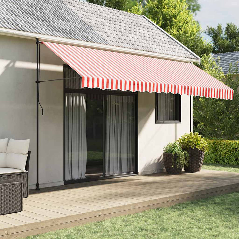 Afbeelding laden in galerijviewer, Vidaxl vervangingsdoek voor luifel 450x300 cm polyester rood en wit
