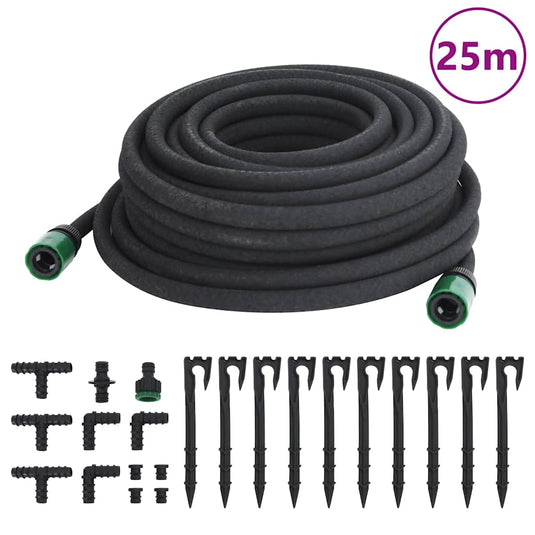 Vidaxl druppelslang 0,6'' 25 m rubber zwart