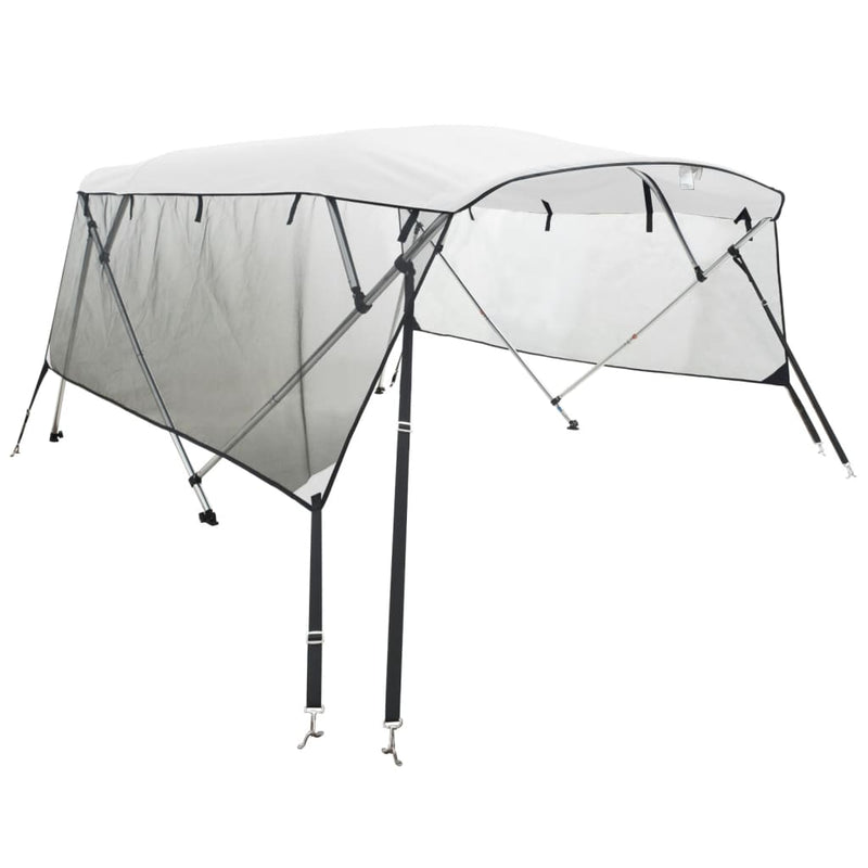 Afbeelding laden in galerijviewer, Vidaxl biminitop 4 bogen met mesh zijwanden 243x(170-182)x137 cm
