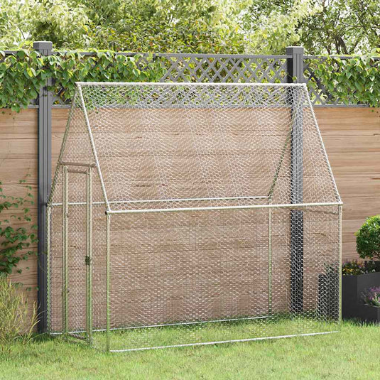 Vidaxl kippenhok 200x100x190 cm gegalvaniseerd staal zilverkleurig