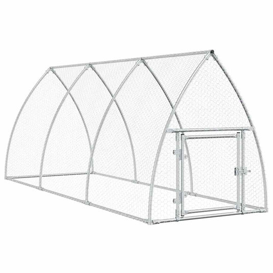 Vidaxl kippenhok 300x105x120 cm gegalvaniseerd staal zilverkleurig