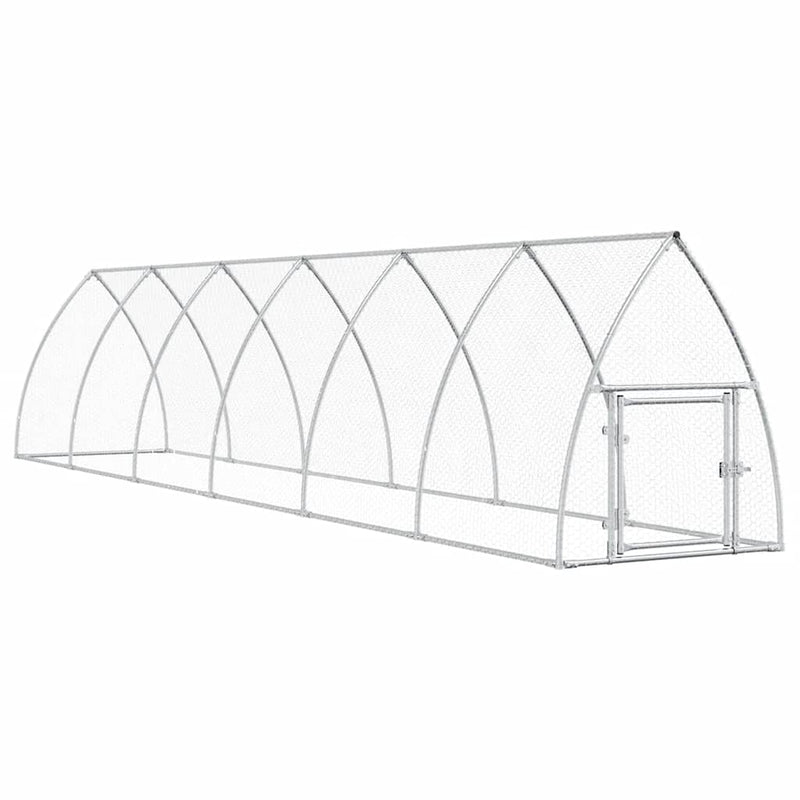 Afbeelding laden in galerijviewer, Vidaxl kippenhok 600x105x120 cm gegalvaniseerd staal zilverkleurig
