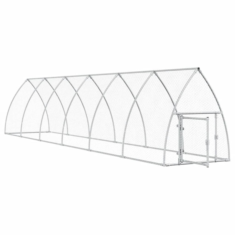 Afbeelding laden in galerijviewer, Vidaxl kippenhok 600x105x120 cm gegalvaniseerd staal zilverkleurig
