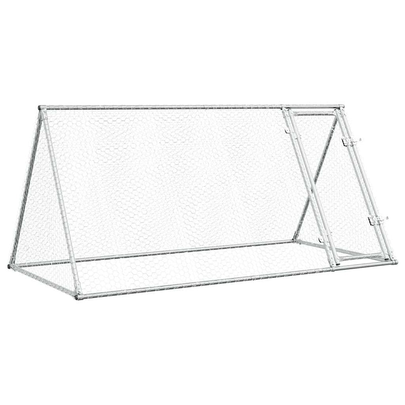 Afbeelding laden in galerijviewer, Vidaxl kippenhok 200x105x91 cm gegalvaniseerd staal zilverkleurig
