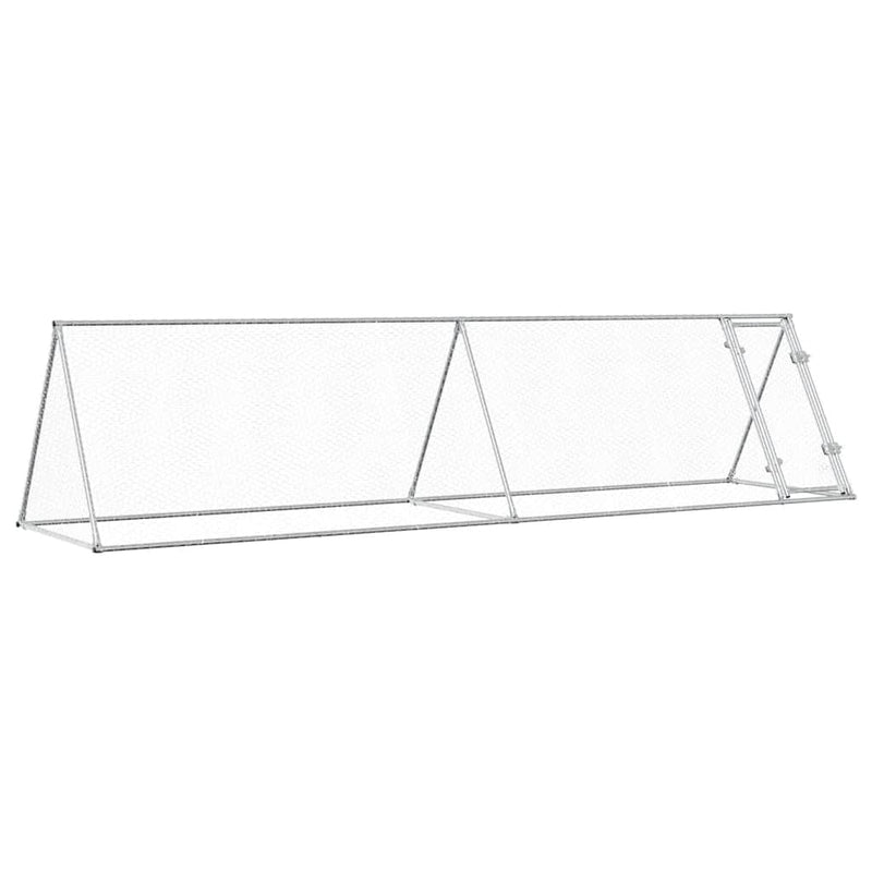 Afbeelding laden in galerijviewer, Vidaxl kippenhok 400x105x91 cm gegalvaniseerd staal zilverkleurig
