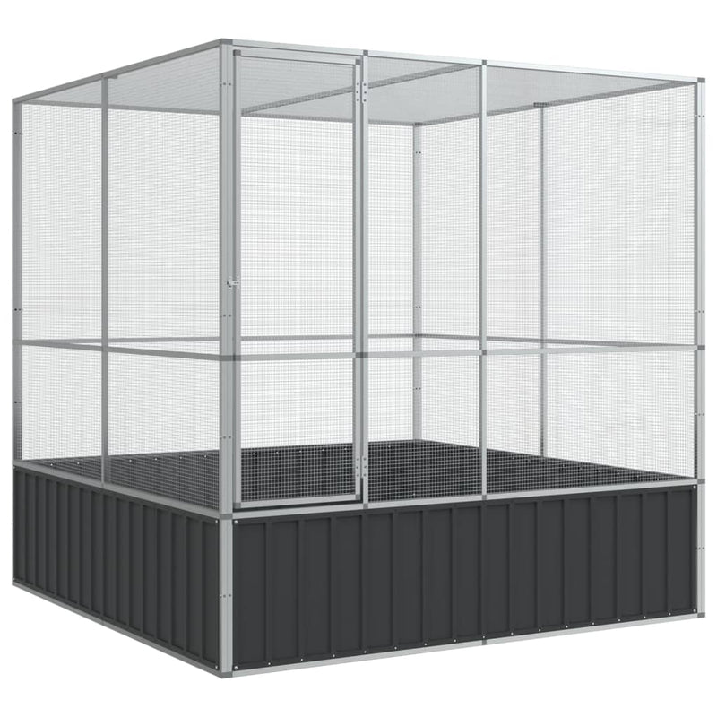 Afbeelding laden in galerijviewer, VidaXL Volière 211x207x212 cm staal zilverkleurig
