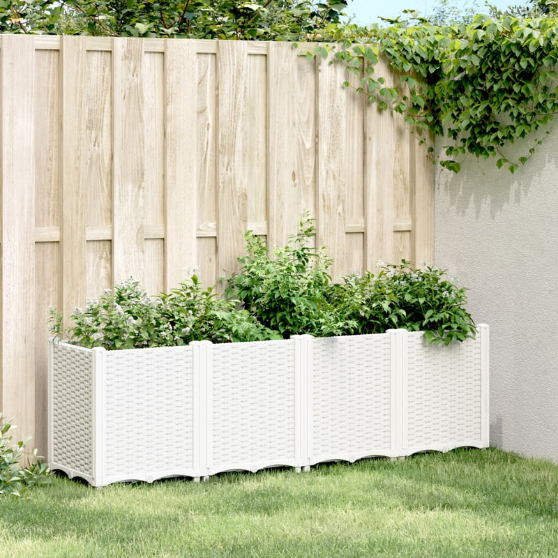 Afbeelding laden in galerijviewer, Vidaxl plantenbak 160x40x53 cm polypropeen wit
