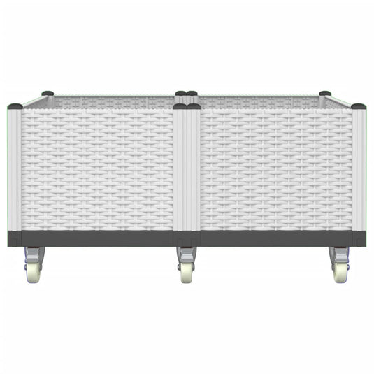 Vidaxl plantenbak met wielen 100x80x54 cm polypropeen wit