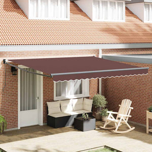 Vidaxl luifel handmatig uittrekbaar 400x300 cm bruin