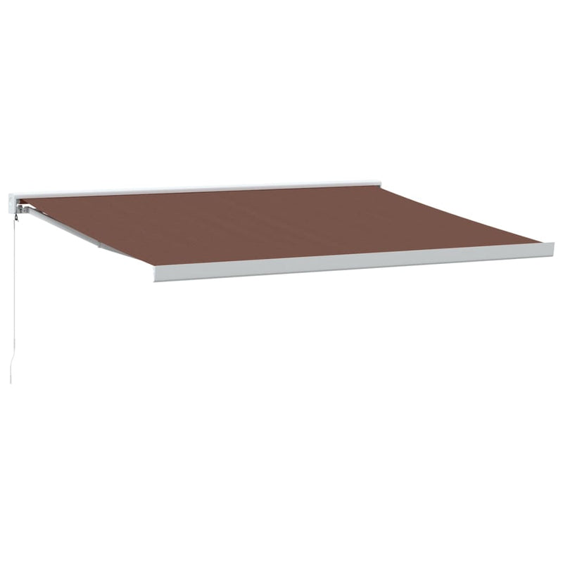Afbeelding laden in galerijviewer, VidaXL Luifel handmatig uittrekbaar 450x300 cm bruin
