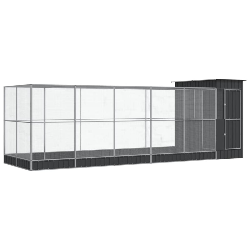 Afbeelding laden in galerijviewer, VidaXL Volière met verlengstuk 623x203x216 cm staal zilverkleurig
