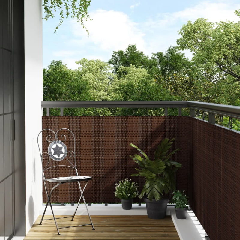 Afbeelding laden in galerijviewer, Vidaxl balkonscherm 300x100 cm poly rattan bruin en zwart
