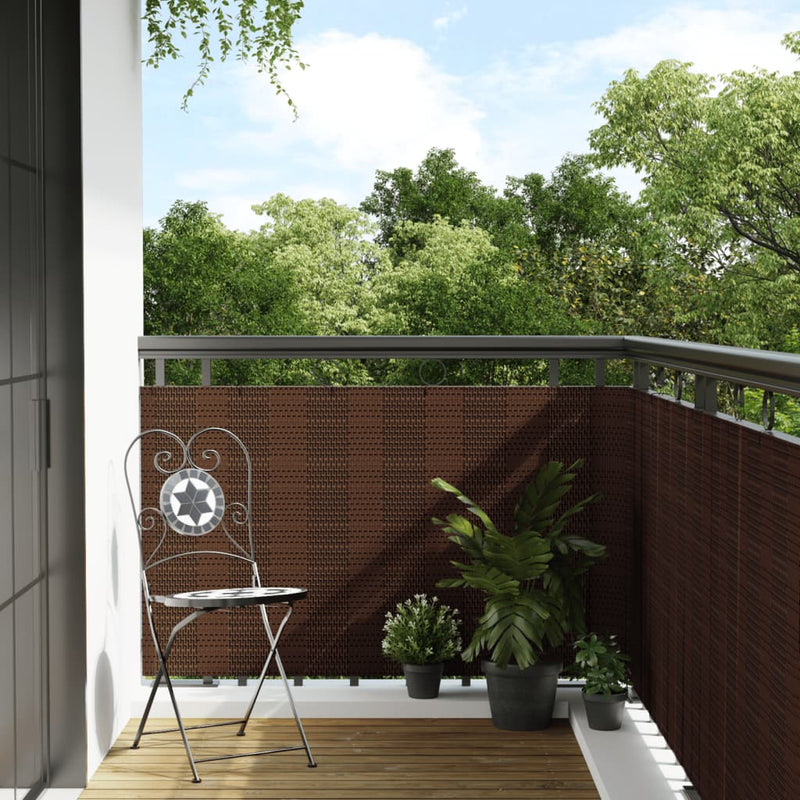 Afbeelding laden in galerijviewer, Vidaxl balkonscherm 600x100 cm poly rattan bruin en zwart
