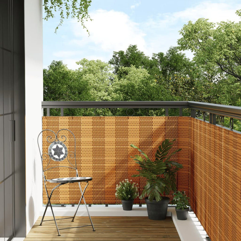 Afbeelding laden in galerijviewer, Vidaxl balkonscherm 1000x80 cm poly rattan lichtbruin
