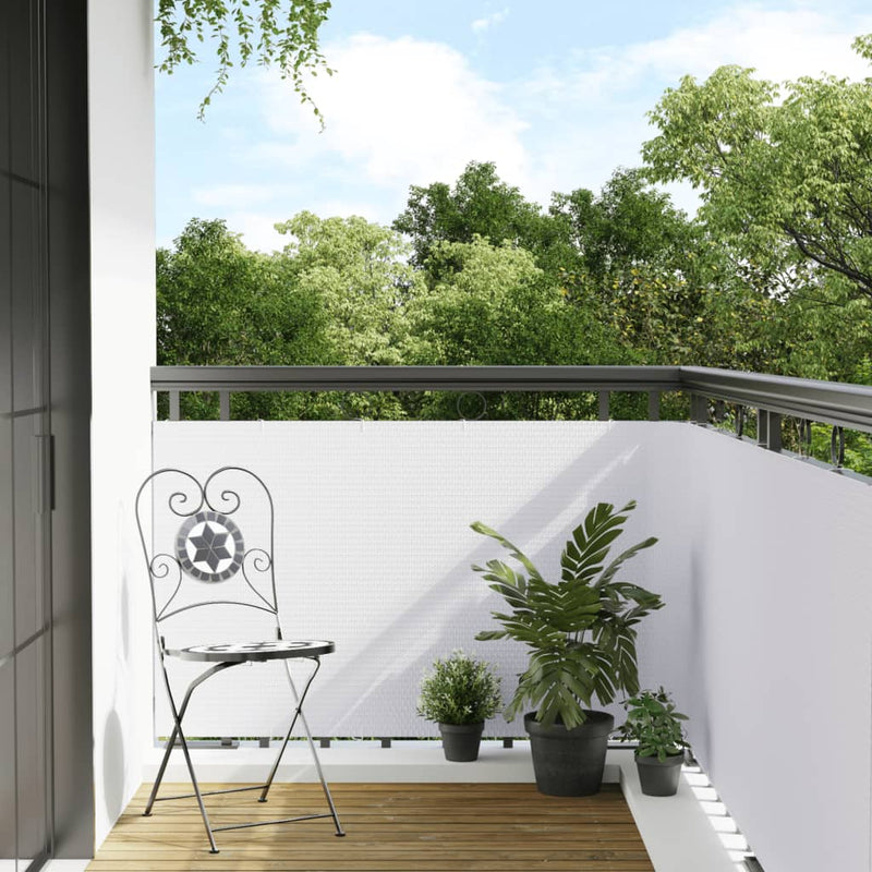 Afbeelding laden in galerijviewer, Vidaxl balkonscherm 600x90 cm poly rattan wit
