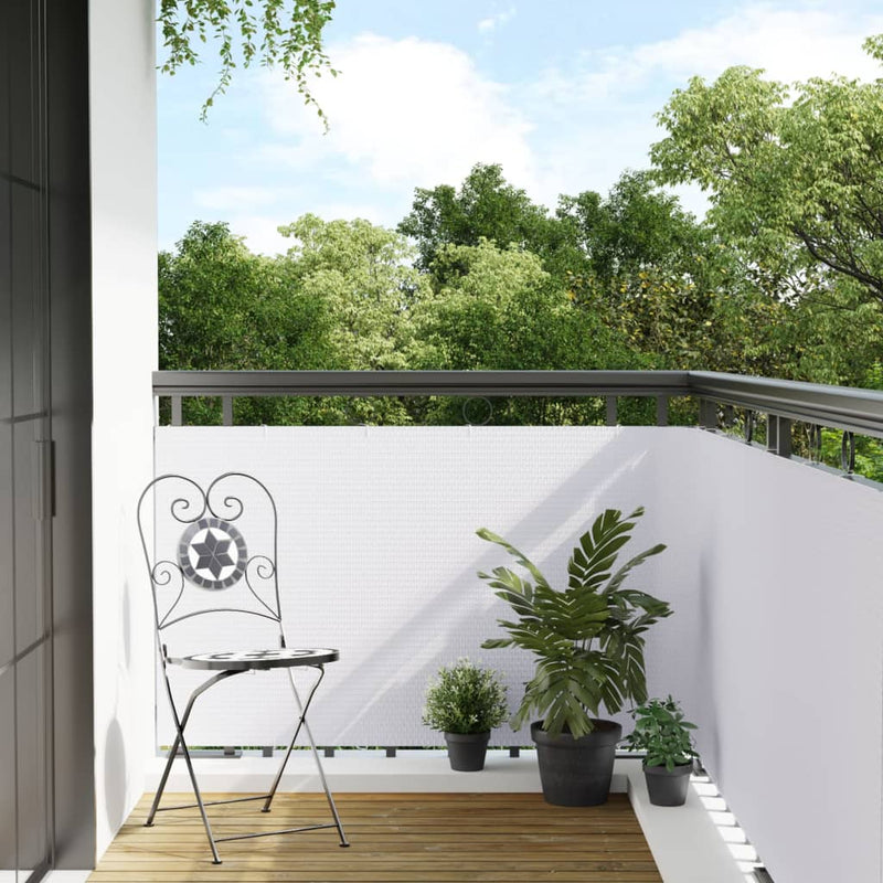 Afbeelding laden in galerijviewer, Vidaxl balkonscherm 600x100 cm poly rattan wit
