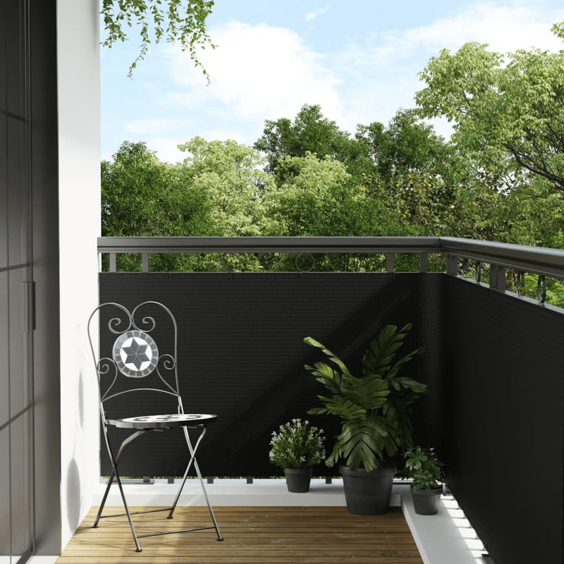 Afbeelding laden in galerijviewer, Vidaxl balkonscherm 1000x80 cm poly rattan zwart

