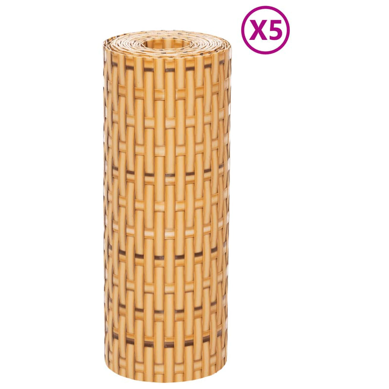 Afbeelding laden in galerijviewer, Vidaxl balkonschermen 5 st 255x19 cm poly rattan lichtbruin
